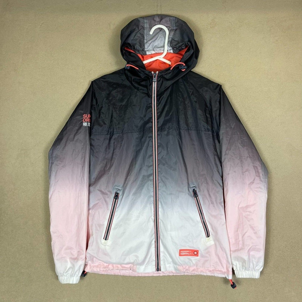 Superdry Jacket Adult Extra Small Multicolor Windbreaker Zip Pocket Rain‎ Womens